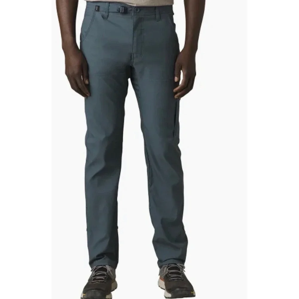 Prana NEW Stretch Zion Slim Pant II Mens 42 x30 Grey Blue Hike Convertible Cargo